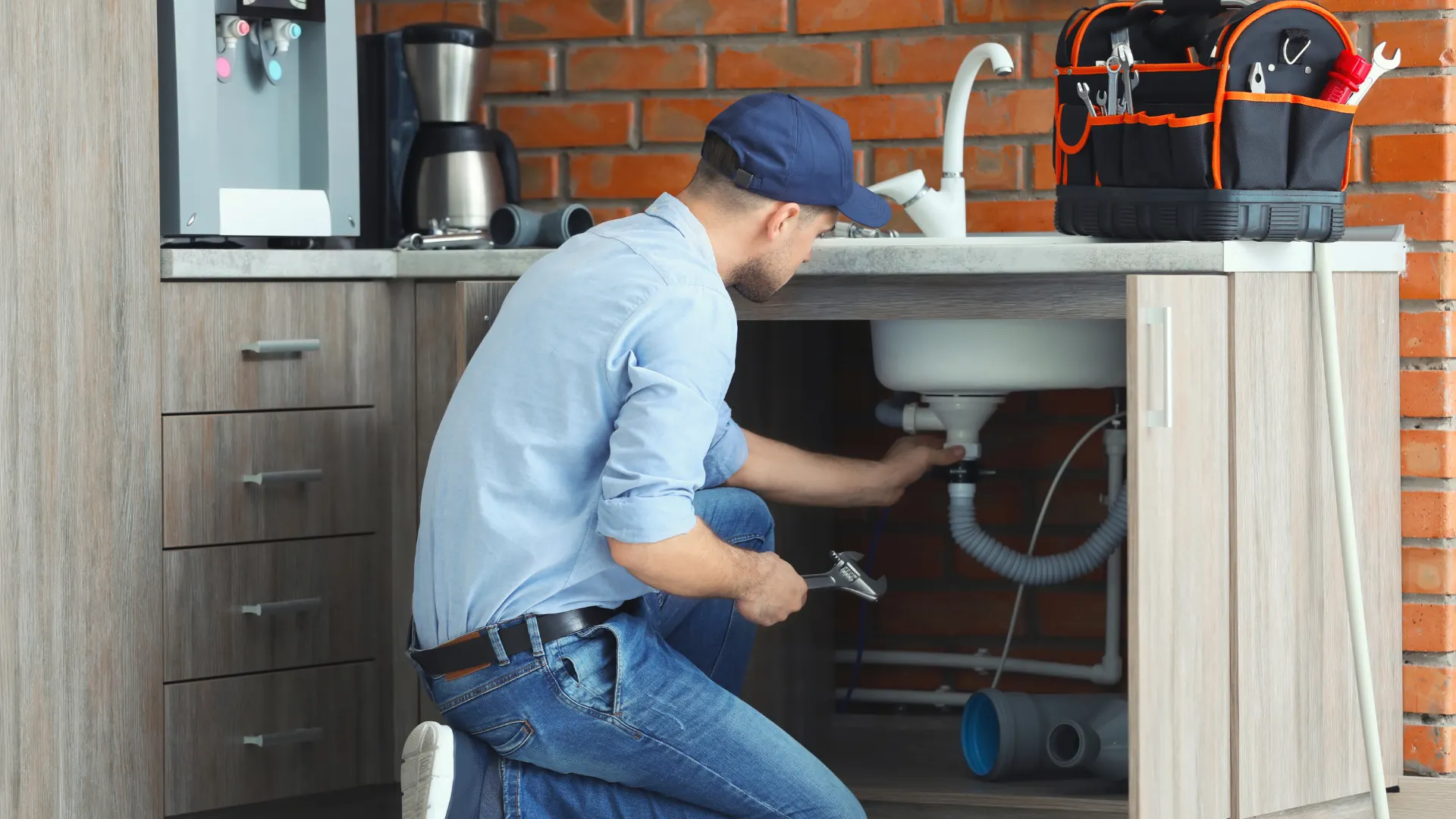 Plumbing Technician Working