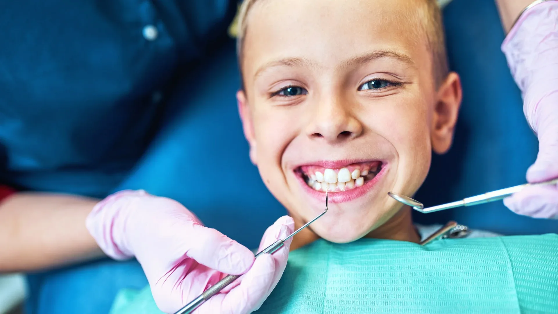 Dentist with tools